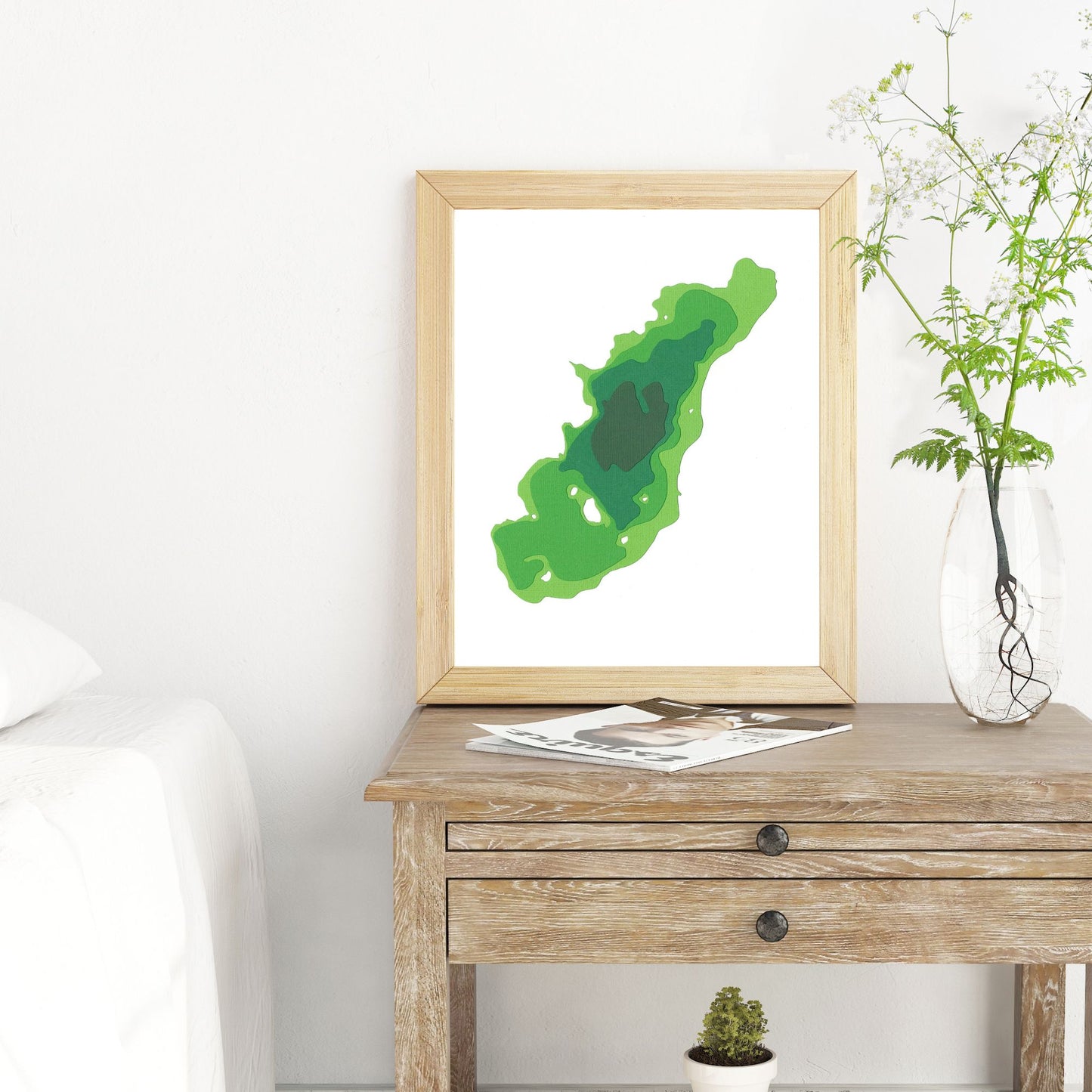 Mary Lake 8"x10" Papercut Cardtography Map | Wall Art | Poster | Print | Map Art | Wall Decor