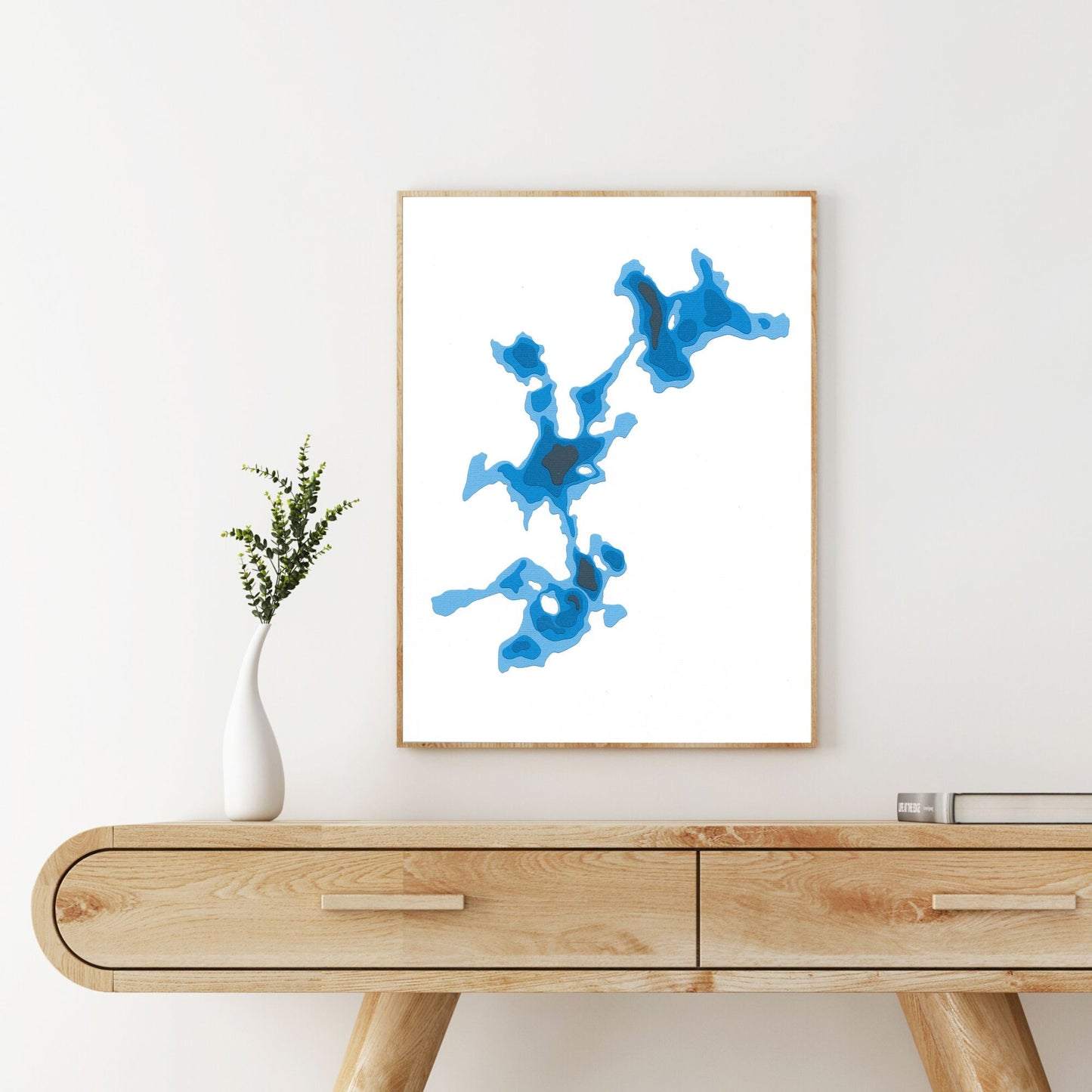 Mayo Lake 9"x12" Papercut Cardtography Map | Wall Art | Poster | Print | Map Art | Wall Decor