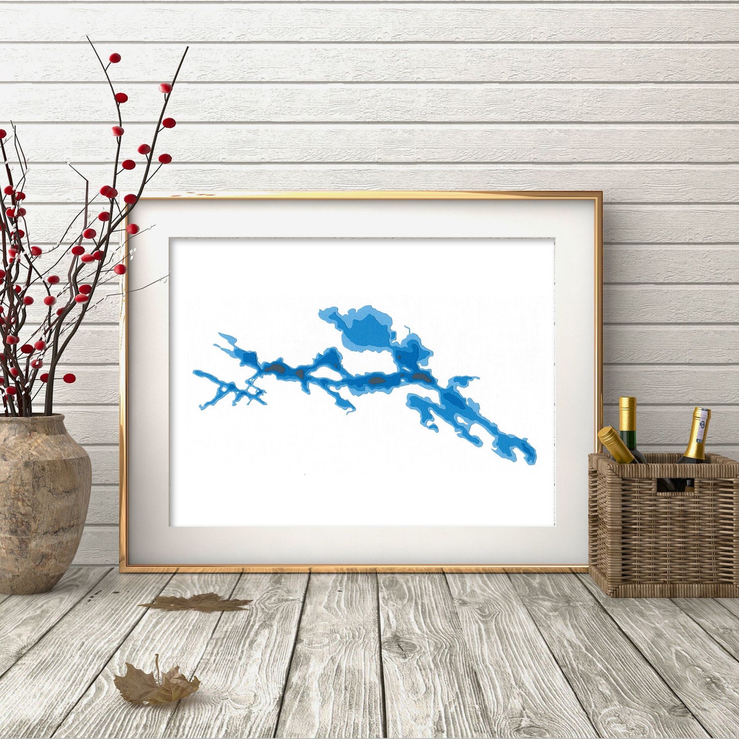 Moon River (Bala) 9"x12" Papercut Cardtography Map | Wall Art | Poster | Print | Map Art | Wall Decor