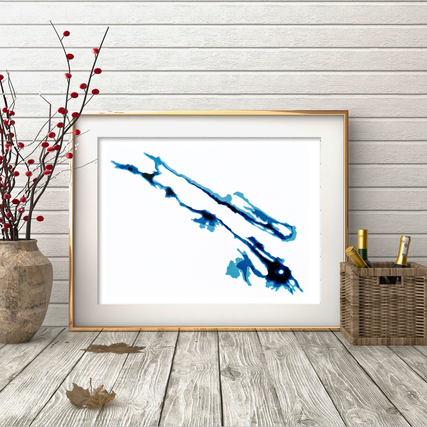 Muldrew Lake 9"x12" Papercut Cardtography Map | Wall Art | Poster | Print | Map Art | Wall Decor