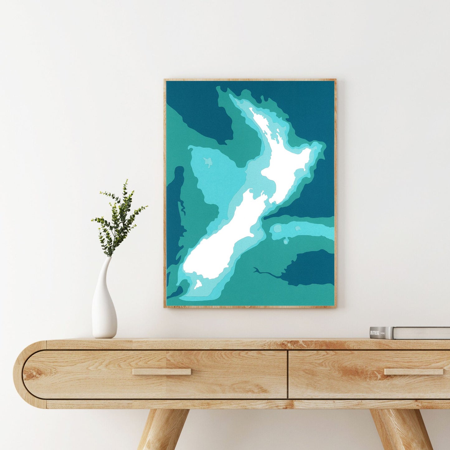 New Zealand 9"x12" Papercut Cardtography Map | Wall Art | Poster | Print | Map Art | Wall Decor