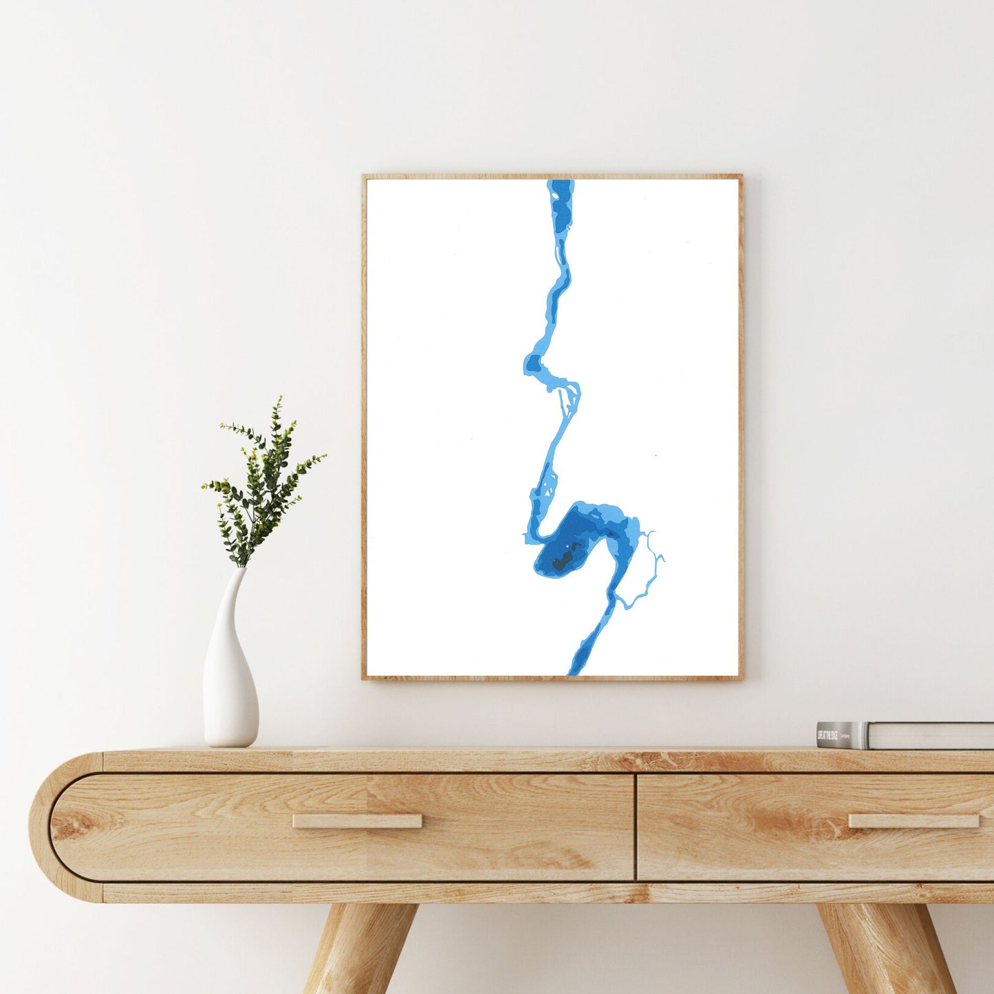 The Otonabee River (Peterborough) 9"x12" Papercut Cardtography Map | Wall Art | Poster | Print | Map Art | Wall Decor