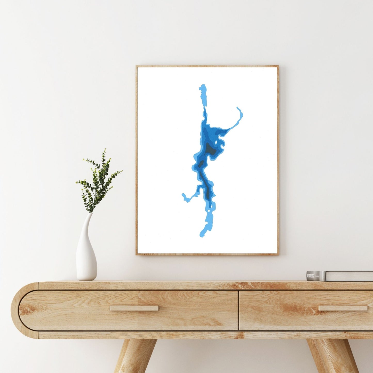 Oxtongue Lake 9"x12" Papercut Cardtography Map | Wall Art | Poster | Print | Map Art | Wall Decor
