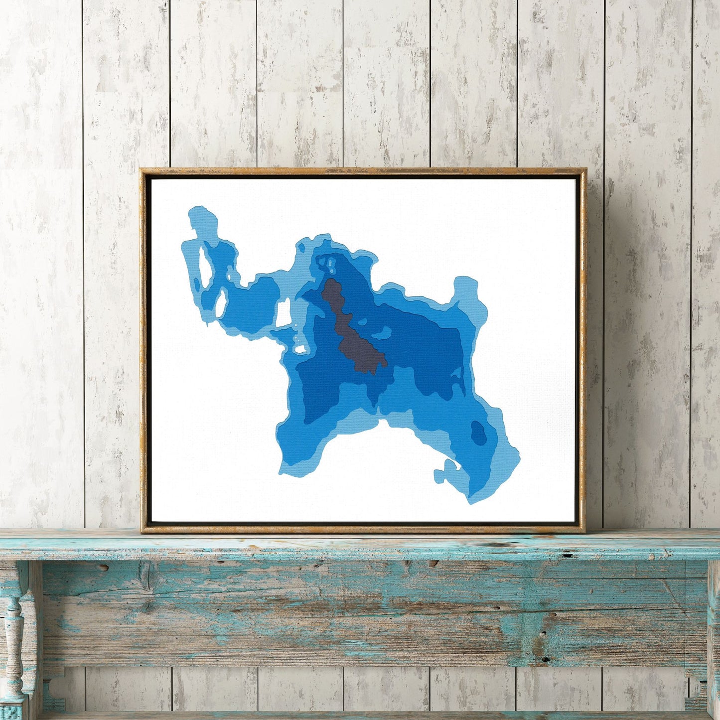 Petit Lac Nominingue, Québec 8"x10" Papercut Cardtography Map | Wall Art | Poster | Print | Map Art | Wall Decor