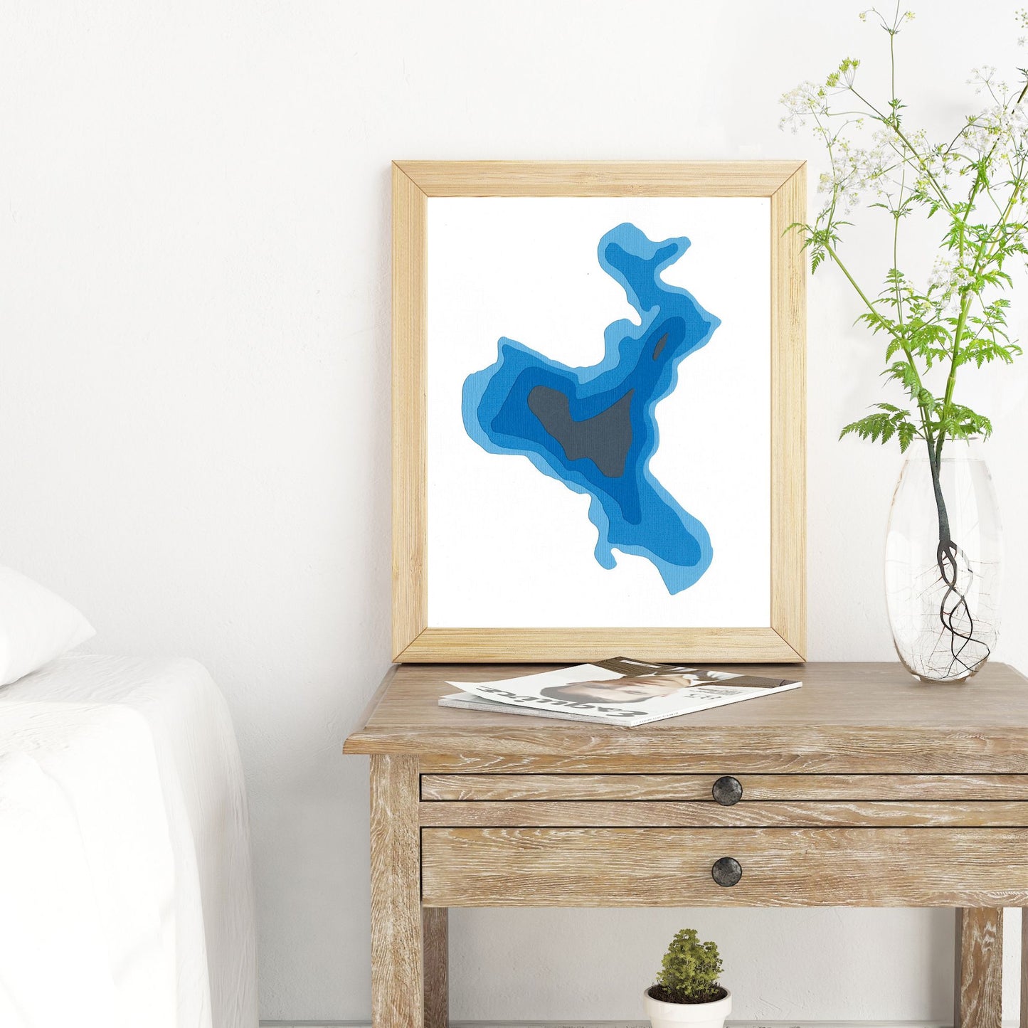 Pigeon Lake (Sudbury) 8x10" Papercut Cardtography Map | Wall Art | Poster | Print | Map Art | Wall Decor