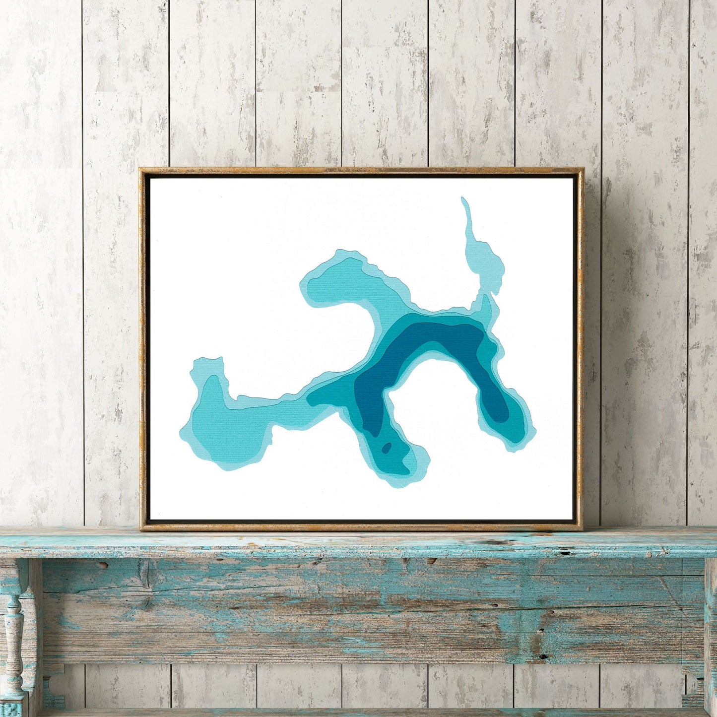 Ruth Lake 8x10" Papercut Cardtography Map | Wall Art | Poster | Print | Map Art | Wall Decor