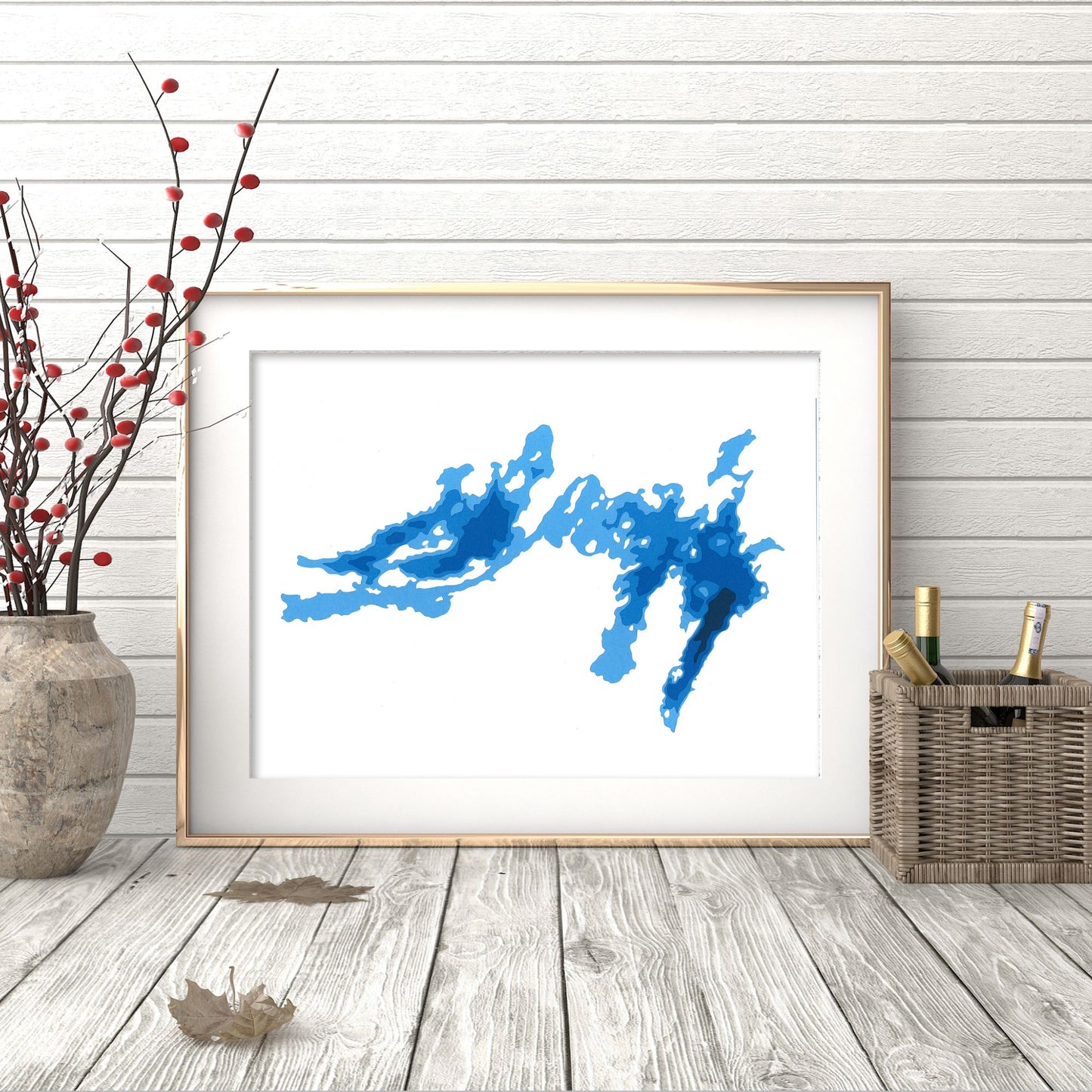 Sharbot Lake 9"x12" Papercut Cardtography Map | Wall Art | Poster | Print | Map Art | Wall Decor