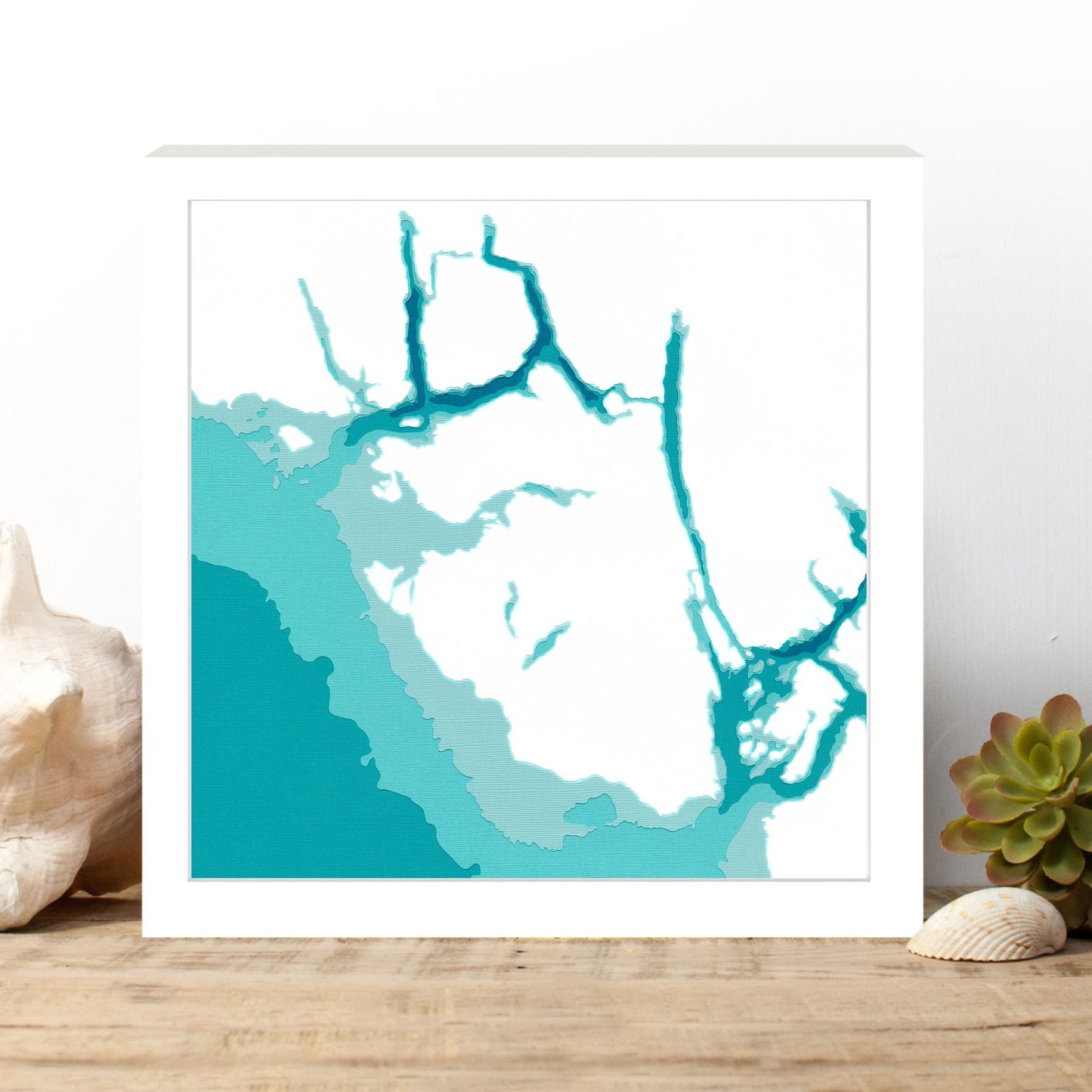Tahsis Bay, BC 12"x12" Papercut Cardtography Map | Wall Art | Poster | Print | Map Art | Wall Decor