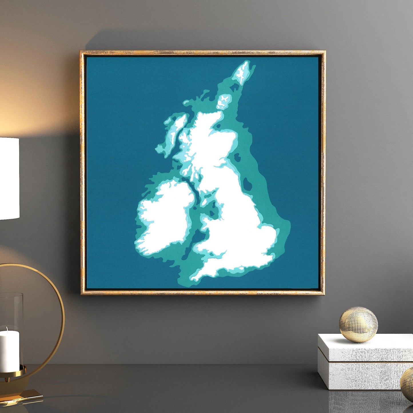 The United Kingdom and Ireland 12"x12" Papercut Cardtography Map | Wall Art | Poster | Print | Map Art | Wall Decor