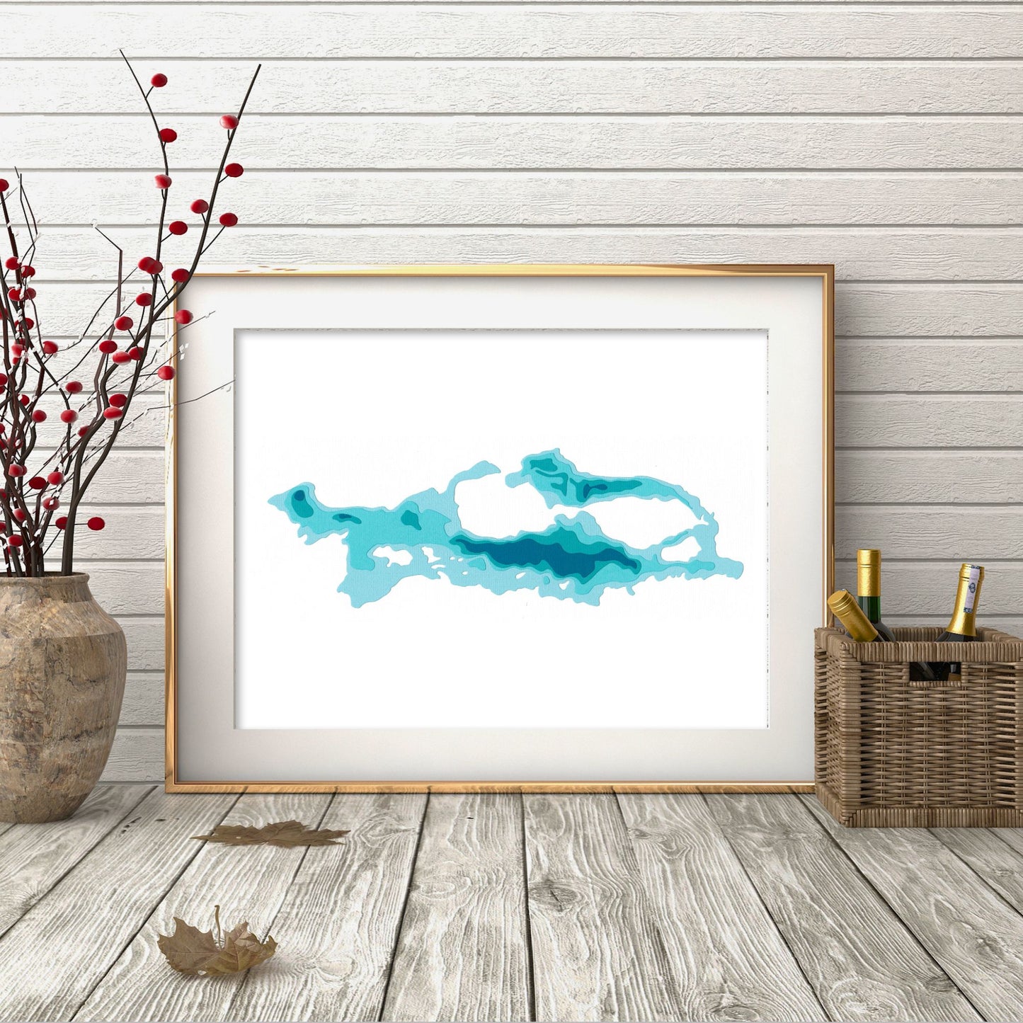 Trout Lake 9"x12" Papercut Cardtography Map | Wall Art | Poster | Print | Map Art | Wall Decor