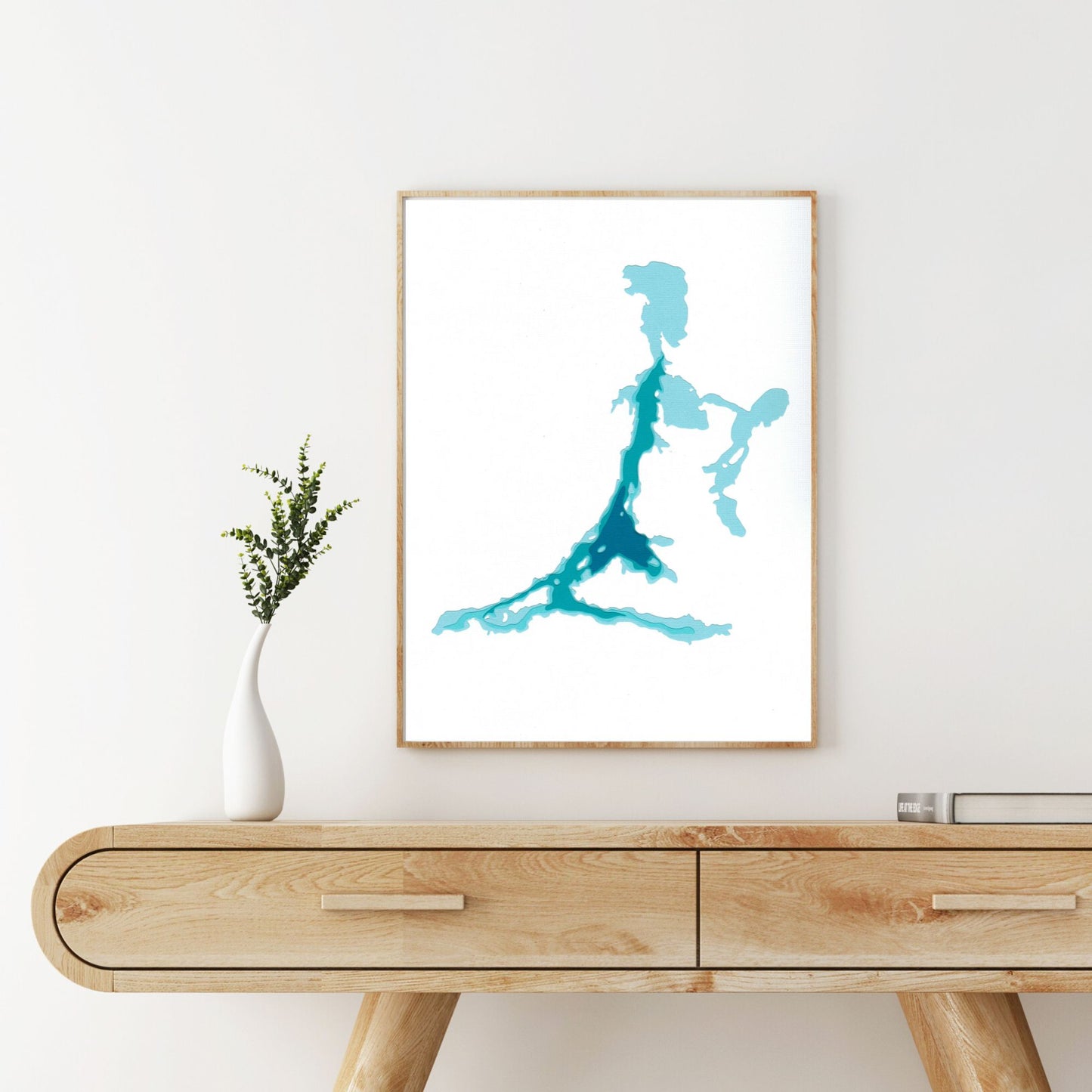 White Lake (Arnprior) 9"x12" Papercut Cardtography Map | Wall Art | Poster | Print | Map Art | Wall Decor