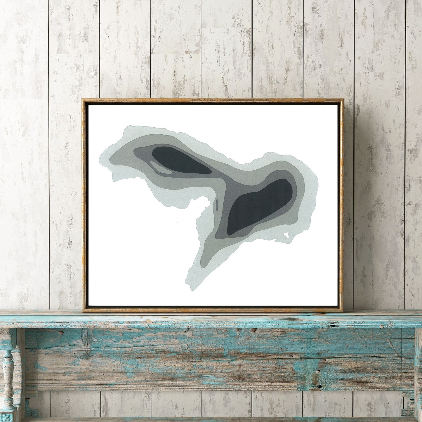 Widgeon Lake, BC 8"x10" Papercut Cardtography Map | Wall Art | Poster | Print | Map Art | Wall Decor