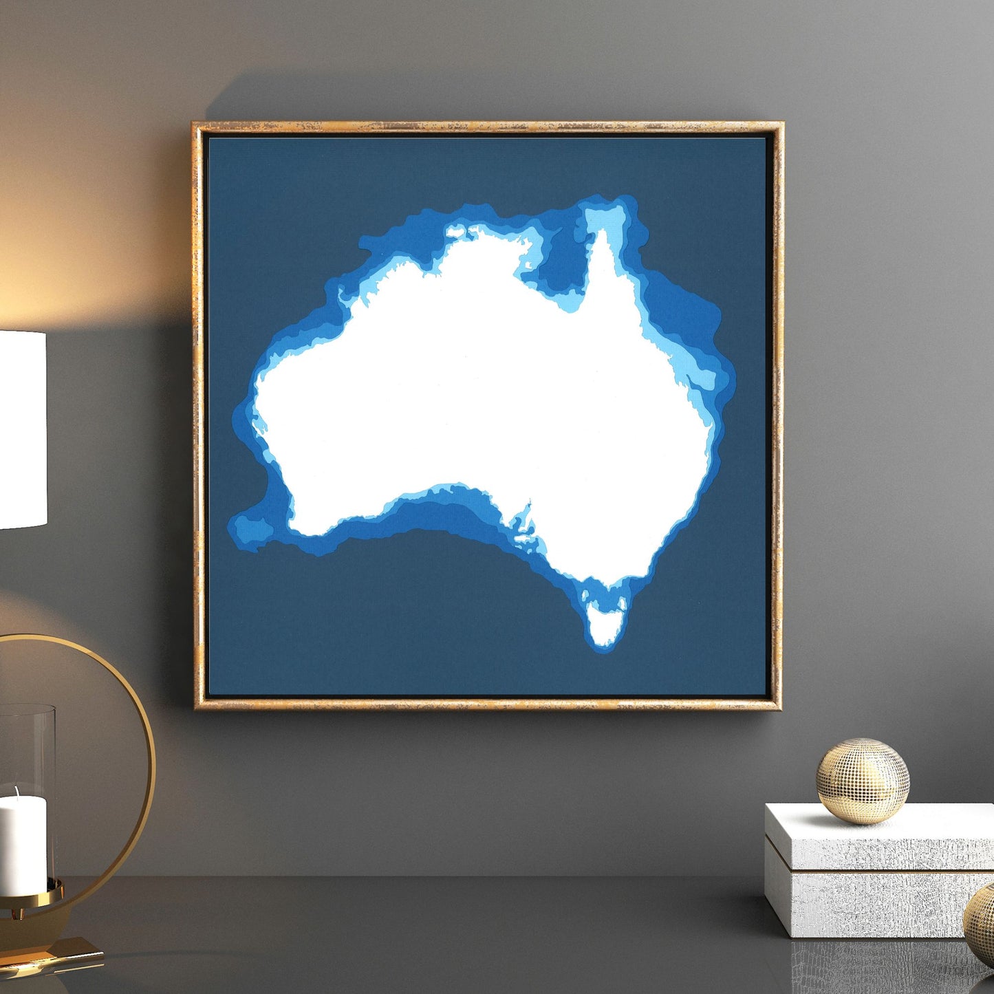 Australia 12"x12" Papercut Cardtography Map | Wall Art | Poster | Print | Map Art | Wall Decor