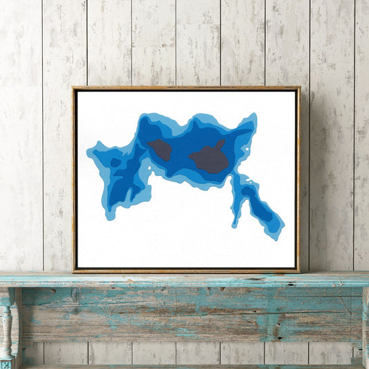 Bella Lake 8x10" Papercut Cardtography Map | Wall Art | Poster | Print | Map Art | Wall Decor