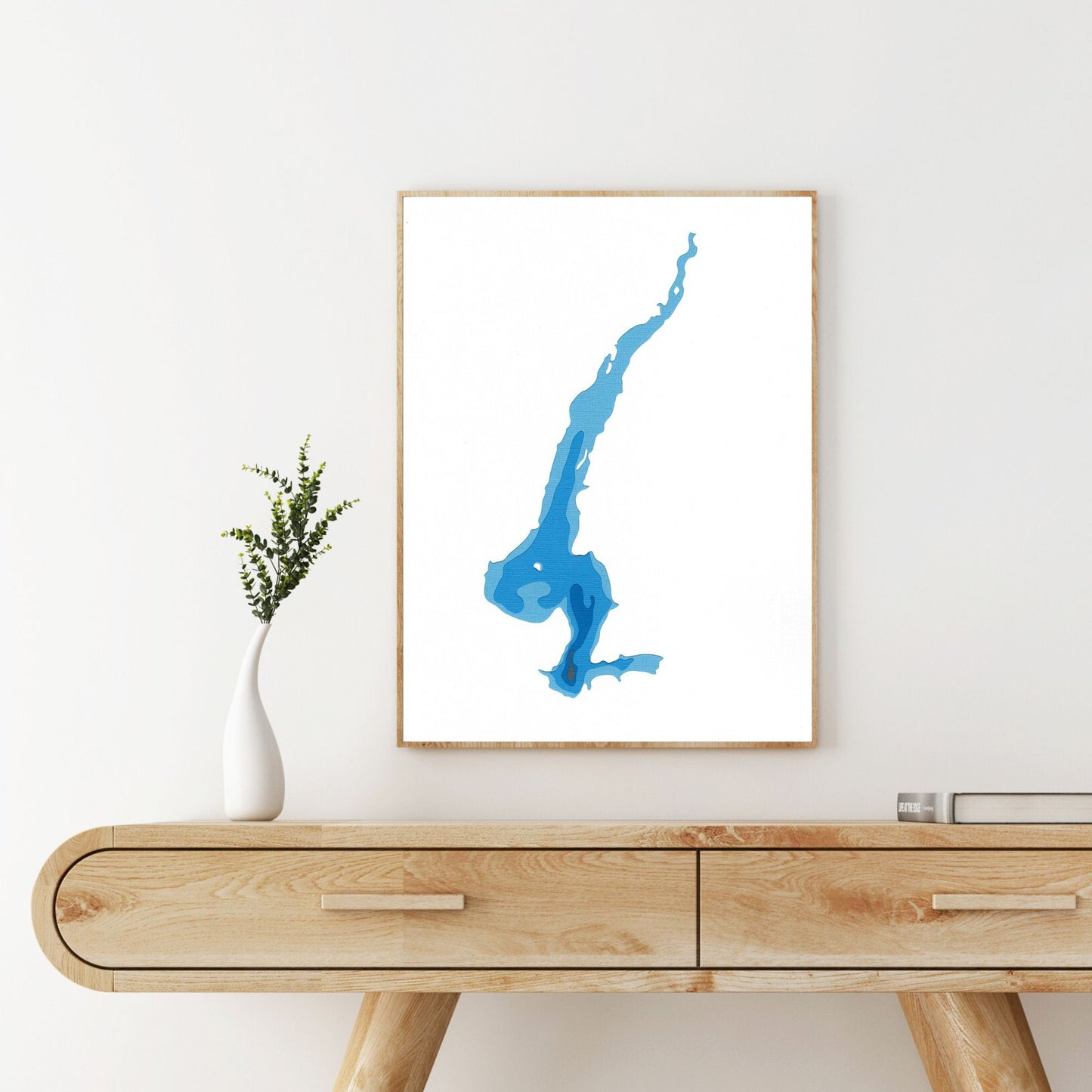 Belwood Lake 9"x12" Papercut Cardtography Map | Wall Art | Poster | Print | Map Art | Wall Décor