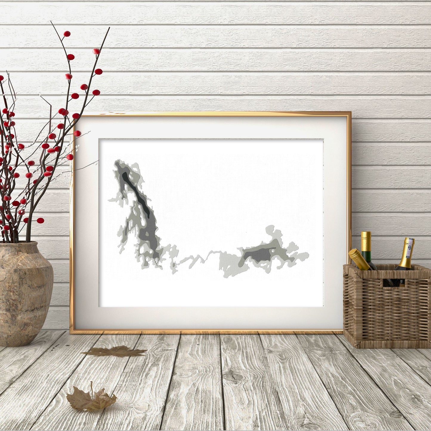 Black Sturgeon Lake 9"x12" Papercut Cardtography Map | Wall Art | Poster | Print | Map Art | Wall Decor