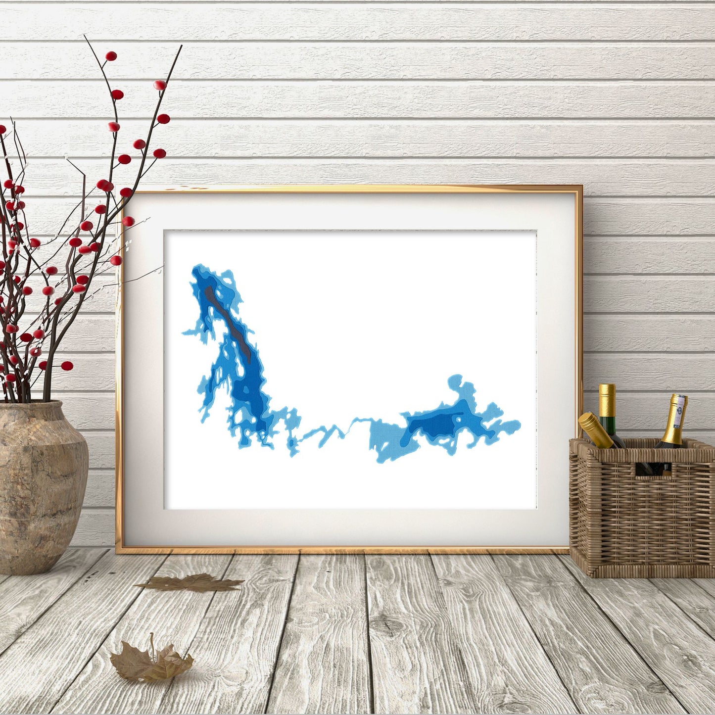 Black Sturgeon Lake 9"x12" Papercut Cardtography Map | Wall Art | Poster | Print | Map Art | Wall Decor