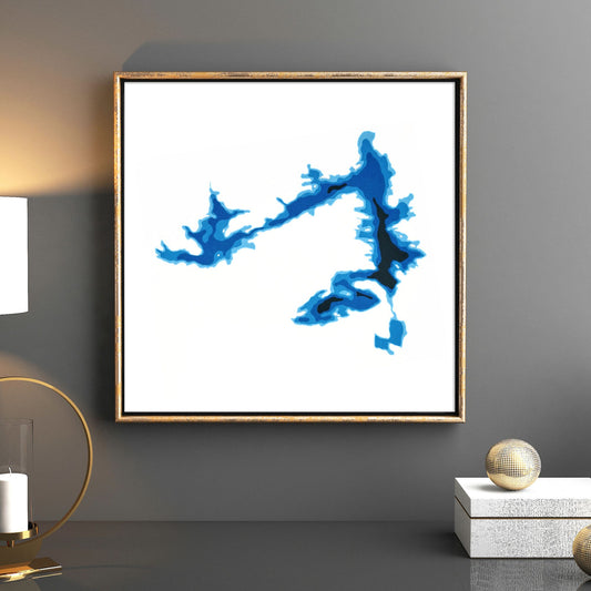 Chandos Lake 12"x12" Papercut Cardtography Map | Wall Art | Poster | Print | Map Art | Wall Decor