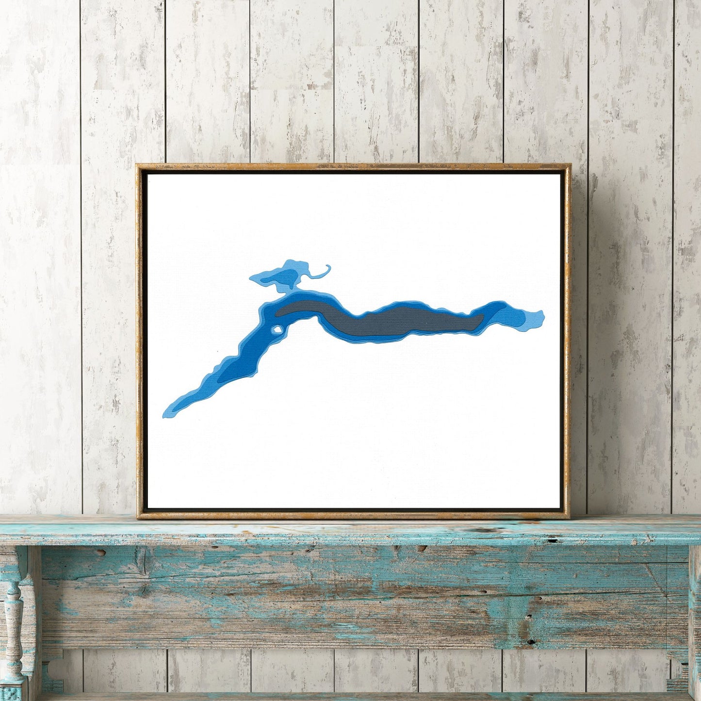 Cluculz Lake, BC 8"x10" Papercut Cardtography Map | Wall Art | Poster | Print | Map Art | Wall Decor
