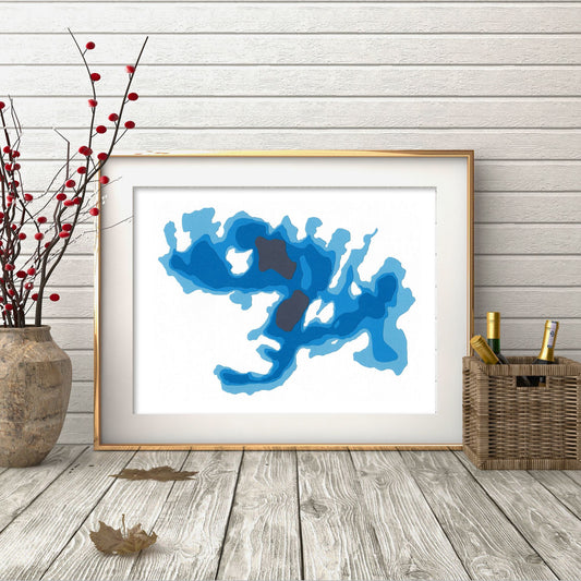 Horn Lake 9"x12" Papercut Cardtography Map | Wall Art | Poster | Print | Map Art | Wall Décor