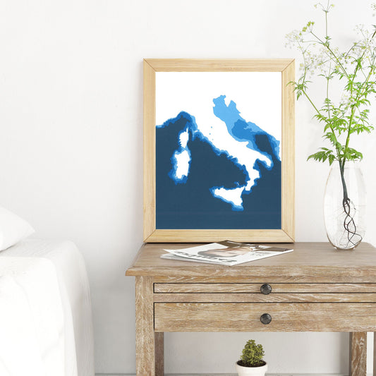 Italy 8"x10" Papercut Cardtography Map | Wall Art | Poster | Print | Map Art | Wall Decor