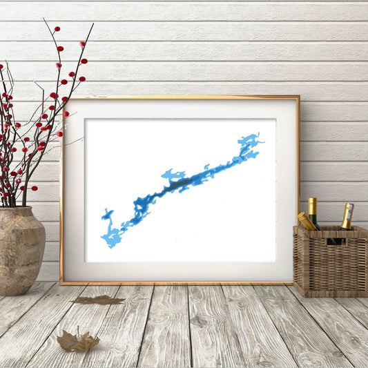Kashwakamak Lake 9"x12" Papercut Cardtography Map | Wall Art | Poster | Print | Map Art | Wall Decor