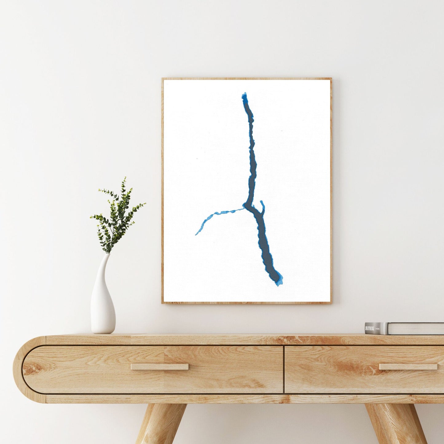 Kootenay Lake, BC 9"x12" Papercut Cardtography Map | Wall Art | Poster | Print | Map Art | Wall Decor