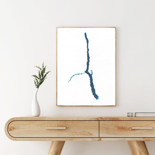 Kootenay Lake, BC 9"x12" Papercut Cardtography Map | Wall Art | Poster | Print | Map Art | Wall Decor