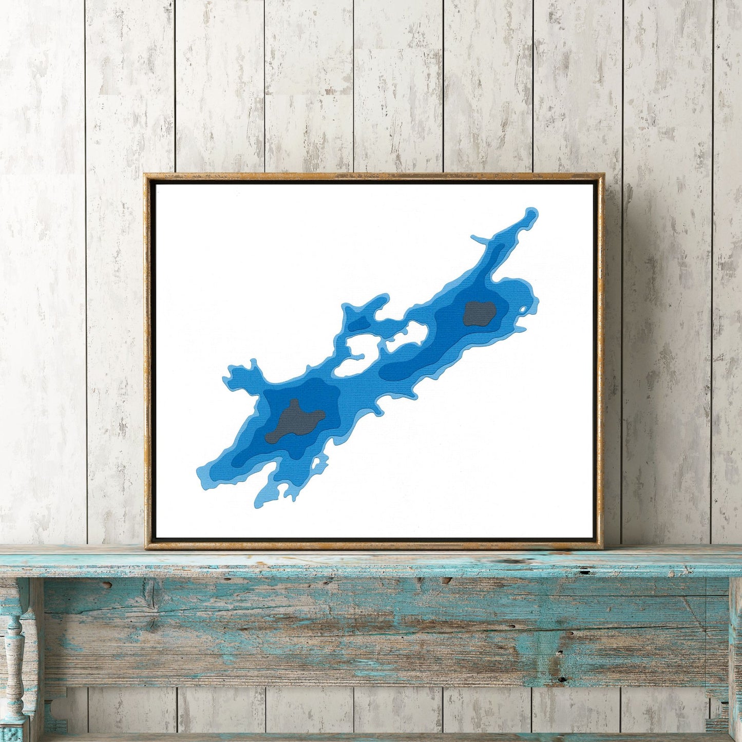 Lac Bataille, Québec 8"x10" Papercut Cardtography Map | Wall Art | Poster | Print | Map Art | Wall Decor