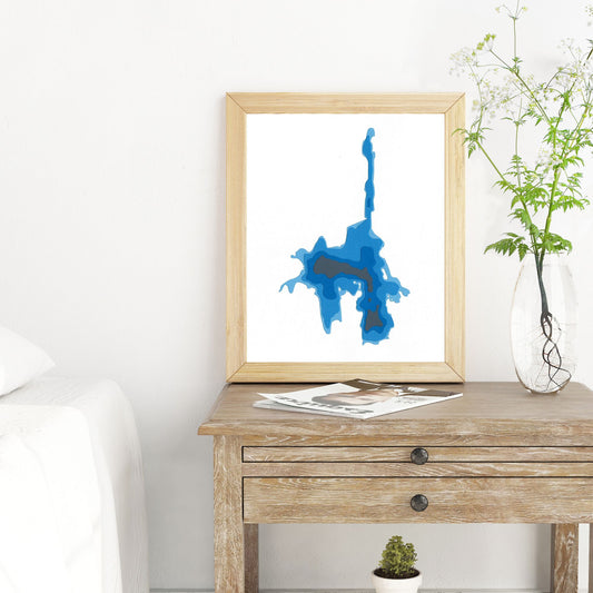 Lac Hawk, Québec 8"x10" Papercut Cardtography Map | Wall Art | Poster | Print | Map Art | Wall Decor