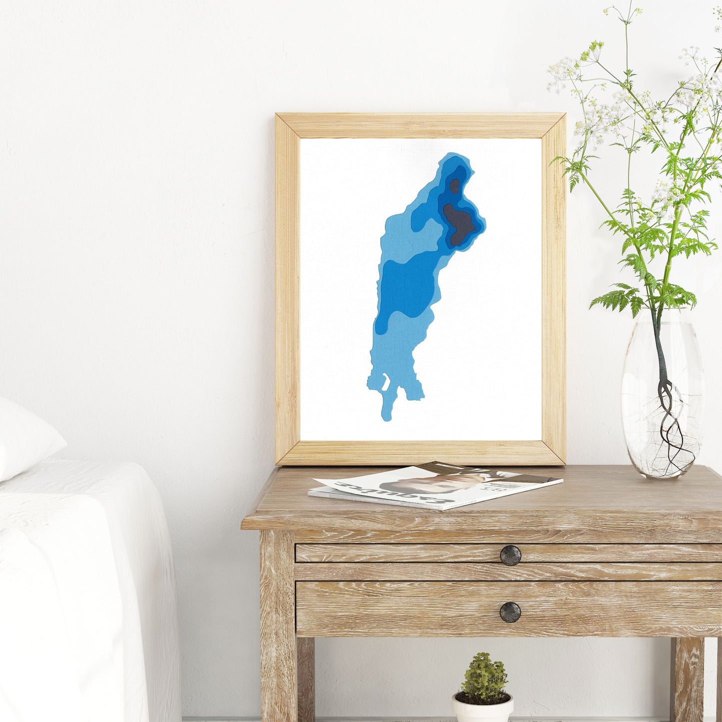 Lac MacDonald, Québec 8"x10" Papercut Cardtography Map | Wall Art | Poster | Print | Map Art | Wall Decor