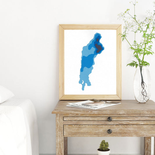 Lac MacDonald, Québec 8"x10" Papercut Cardtography Map | Wall Art | Poster | Print | Map Art | Wall Decor