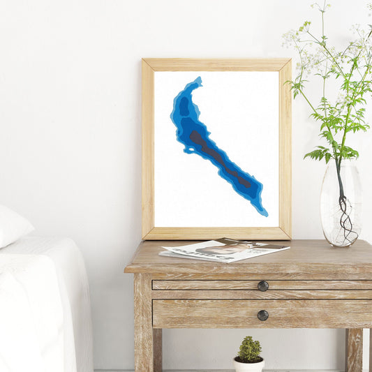 Lac Philippe, Québec 8"x10" Papercut Cardtography Map | Wall Art | Poster | Print | Map Art | Wall Decor