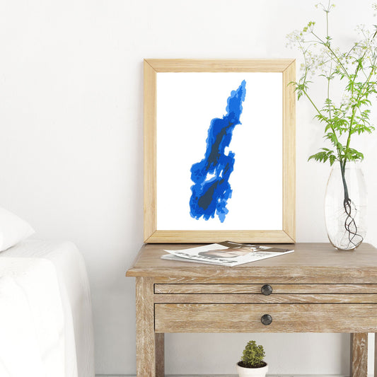 Lake Couchiching 8"x10" Papercut Cardtography Map | Wall Art | Poster | Print | Map Art | Wall Decor
