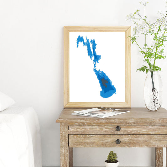 Lake Manitoba, Manitoba 8x10" Papercut Cardtography Map | Wall Art | Poster | Print | Map Art | Wall Decor