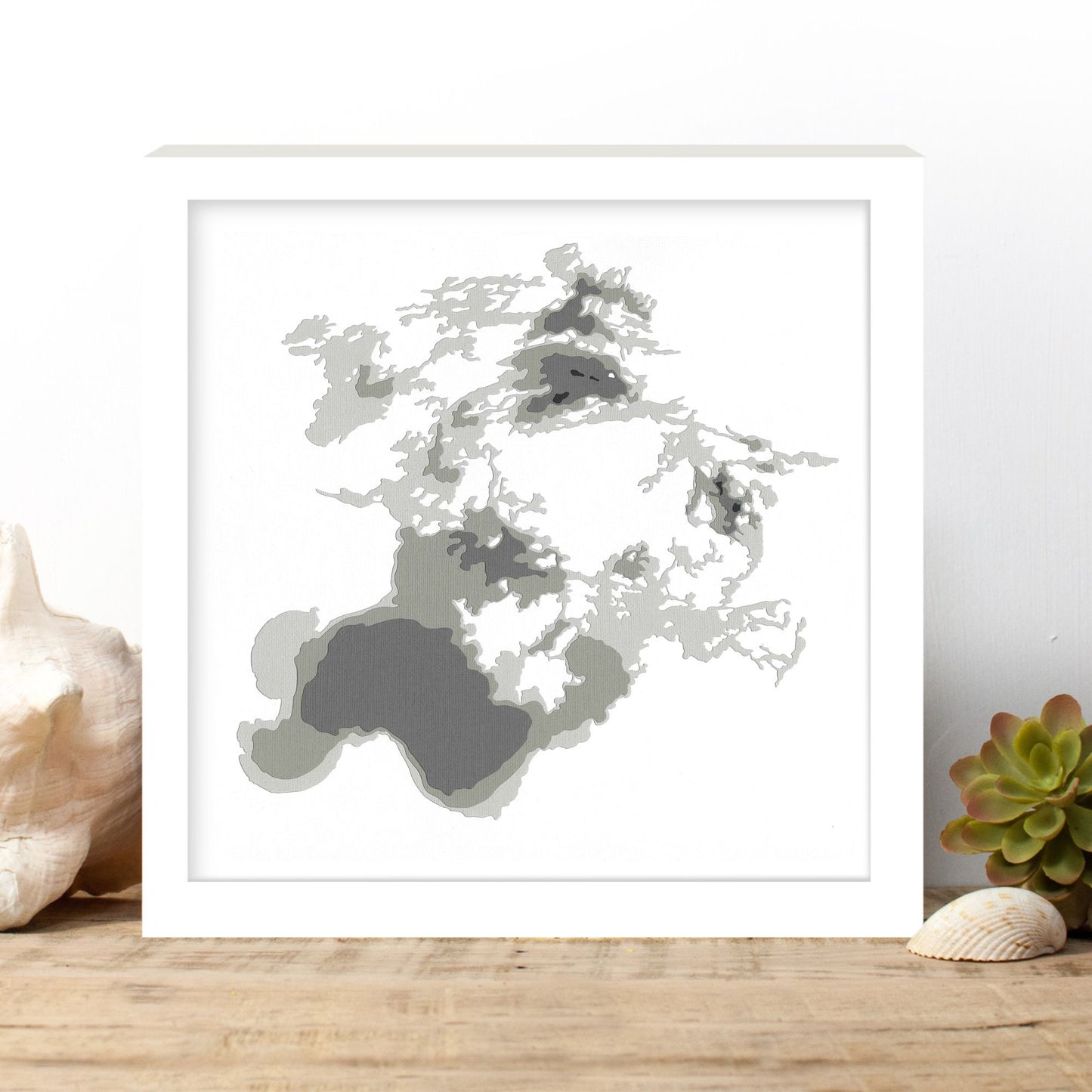 Lake of the Woods 12"x12" Papercut Cardtography Map | Wall Art | Poster | Print | Map Art | Wall Decor