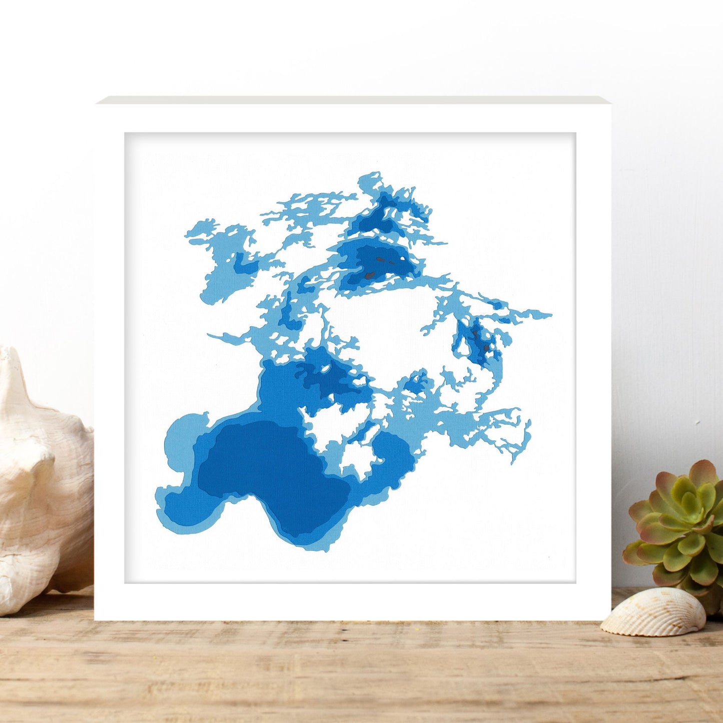 Lake of the Woods 12"x12" Papercut Cardtography Map | Wall Art | Poster | Print | Map Art | Wall Decor