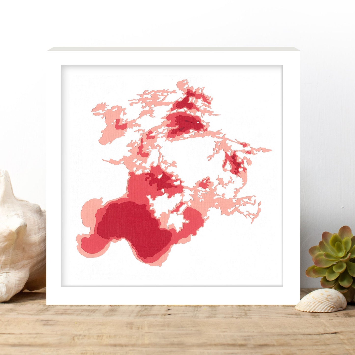 Lake of the Woods 12"x12" Papercut Cardtography Map | Wall Art | Poster | Print | Map Art | Wall Decor