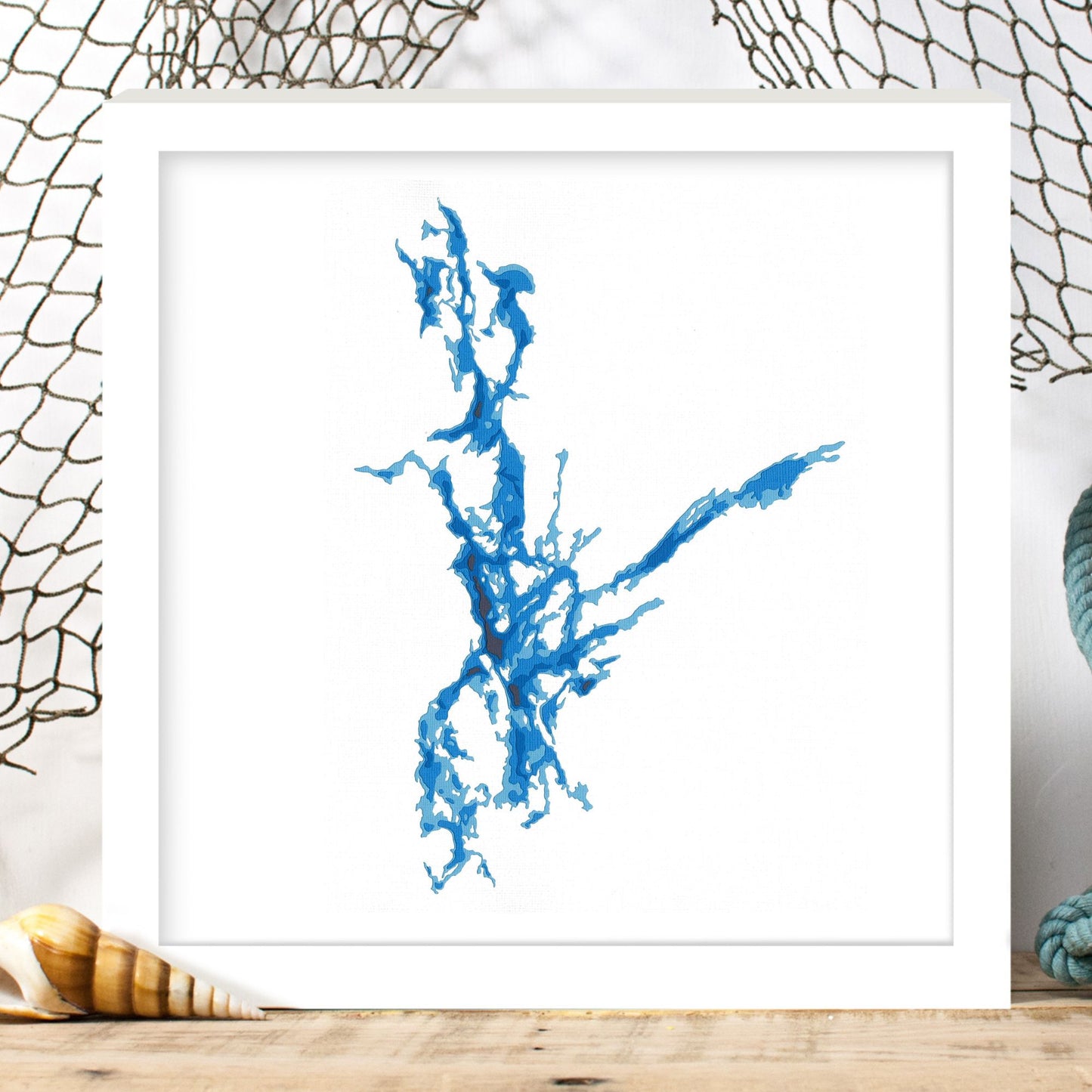 Lake Temagami 12"x12" Papercut Cardtography Map | Wall Art | Poster | Print | Map Art | Wall Decor