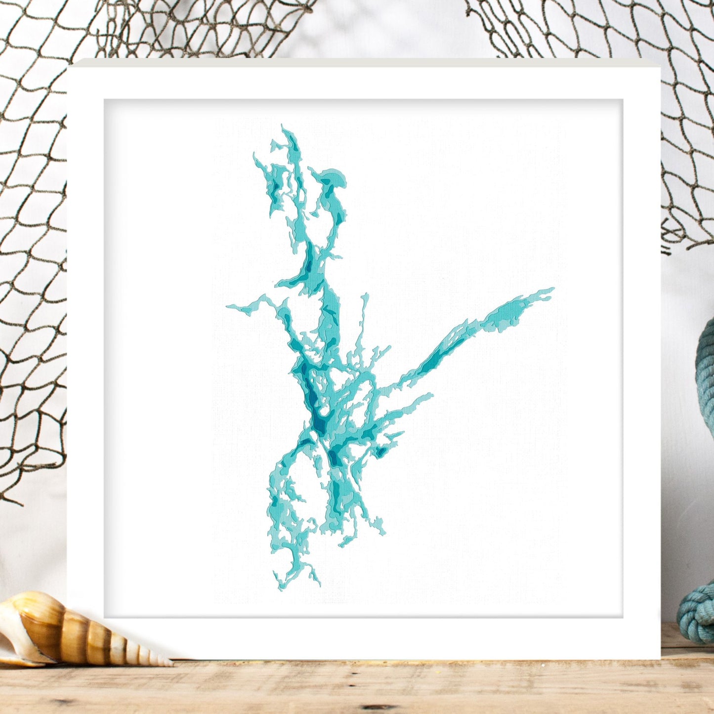 Lake Temagami 12"x12" Papercut Cardtography Map | Wall Art | Poster | Print | Map Art | Wall Decor