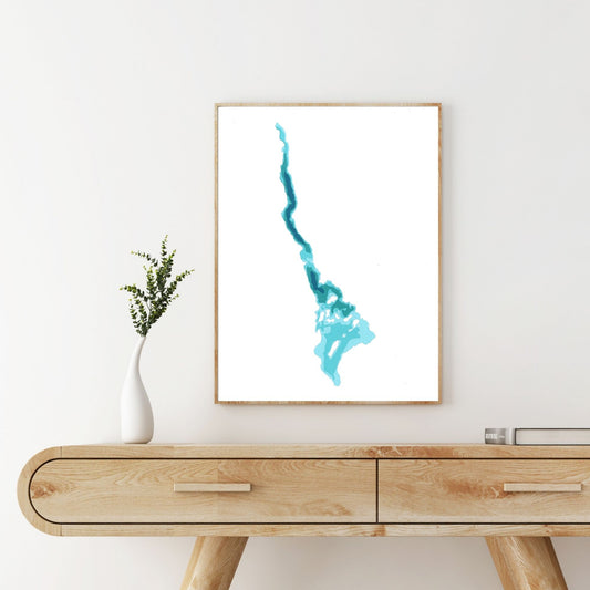 Loch Lomond, Scotland 9"x12" Papercut Cardtography Map | Wall Art | Poster | Print | Map Art | Wall Decor