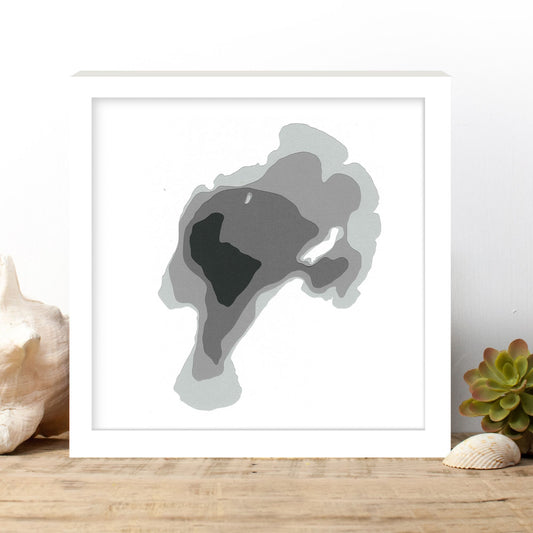 Mindemoya Lake 12"x12" Papercut Cardtography Map | Wall Art | Poster | Print | Map Art | Wall Decor