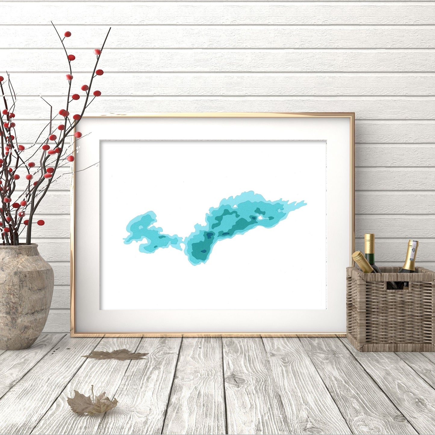 Moira Lake 9"x12" Papercut Cardtography Map | Wall Art | Poster | Print | Map Art | Wall Decor