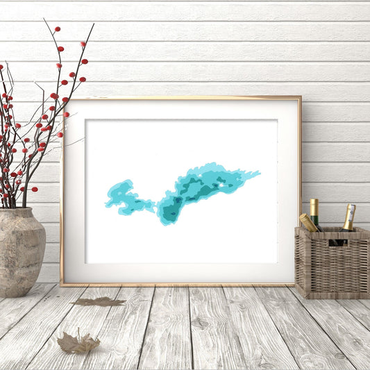 Moira Lake 9"x12" Papercut Cardtography Map | Wall Art | Poster | Print | Map Art | Wall Decor