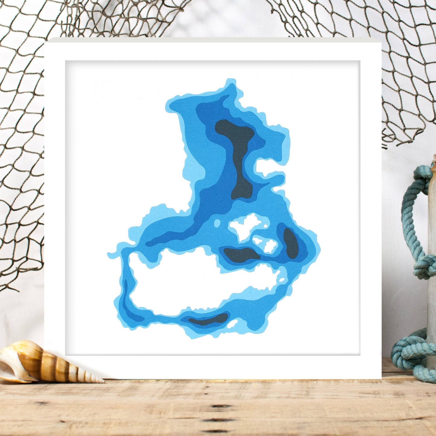 Morrison Lake 12"x12" Papercut Cardtography Map | Wall Art | Poster | Print | Map Art | Wall Decor