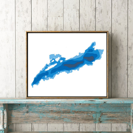 Norway Lake 8x10" Papercut Cardtography Map | Wall Art | Poster | Print | Map Art | Wall Decor