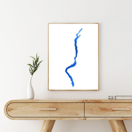 Okanagan Lake, BC 9"x12" Papercut Cardtography Map | Wall Art | Poster | Print | Map Art | Wall Decor