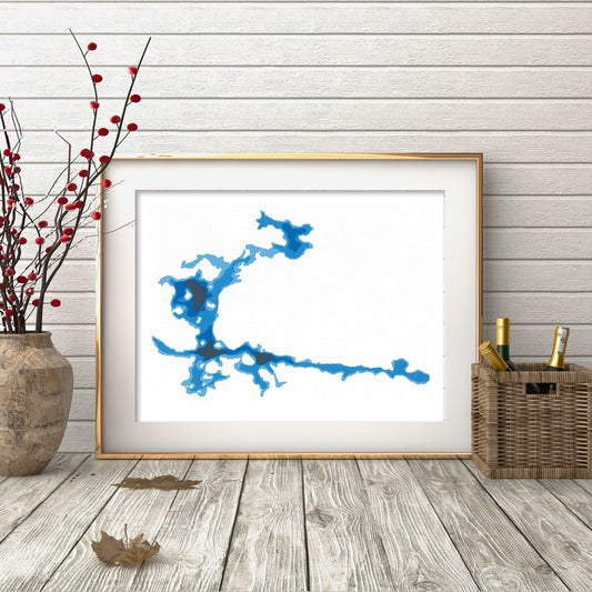 Otter Lake (Muskoka) 9"x12" Papercut Cardtography Map | Wall Art | Poster | Print | Map Art | Wall Decor