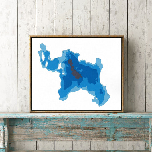 Petit Lac Nominingue, Québec 8"x10" Papercut Cardtography Map | Wall Art | Poster | Print | Map Art | Wall Decor