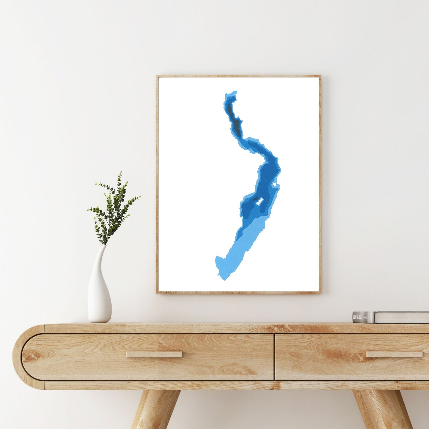 Pitt Lake, BC 9"x12" Papercut Cardtography Map | Wall Art | Poster | Print | Map Art | Wall Decor
